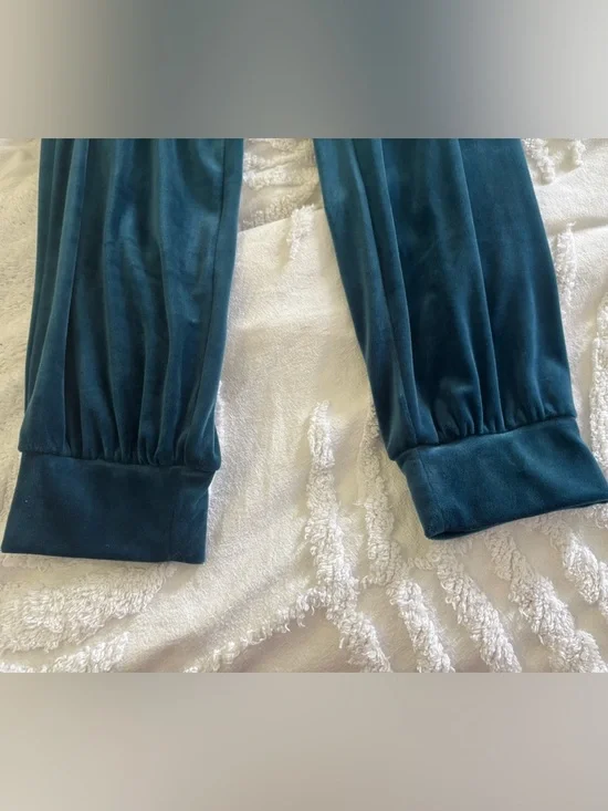 Anthropologie Velvet Jumpsuit in Teal Blue - Picture 10 of 12